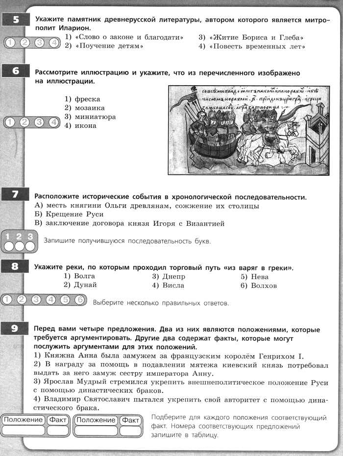 История России 6 класс Контрольная 3